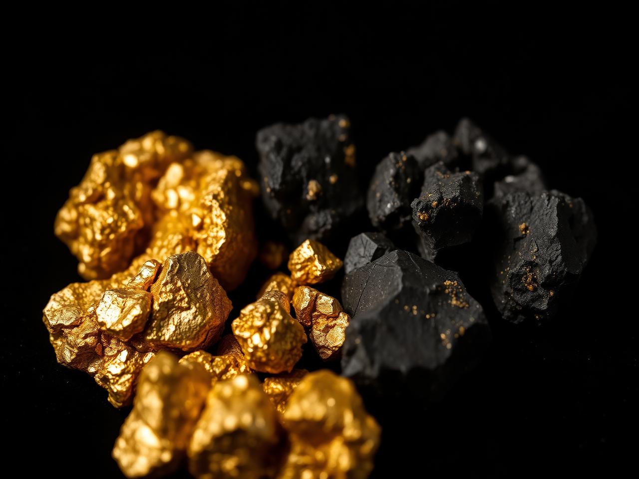 Gold ore and mineral specimens